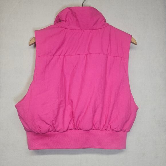 Thread & Supply Pink Nylon Crop Puffer Vest - Picture 7 of 7